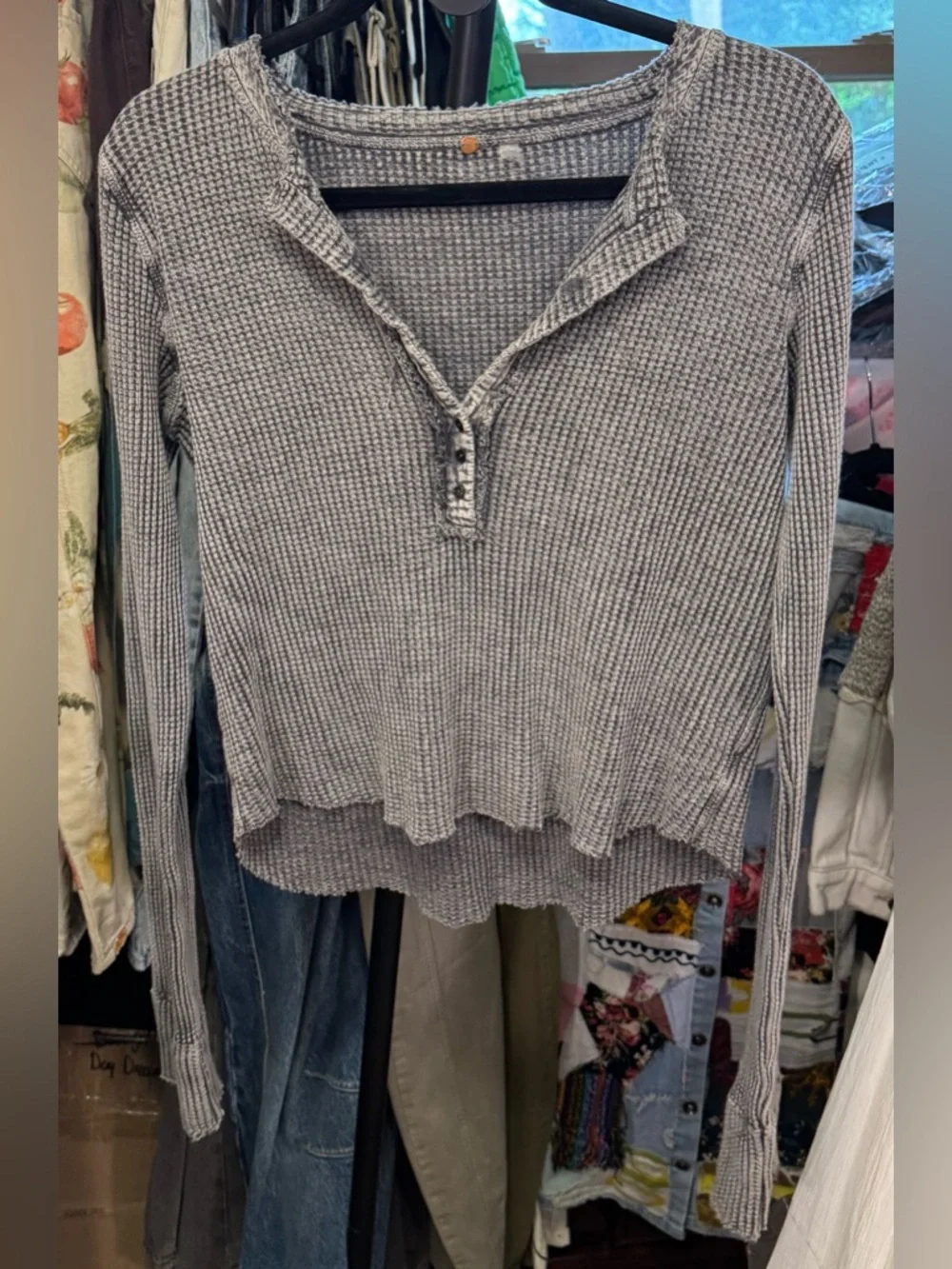 NWOT Free People FP One Colt Thermal - charcoal grey black - Large - Picture 7 of 9